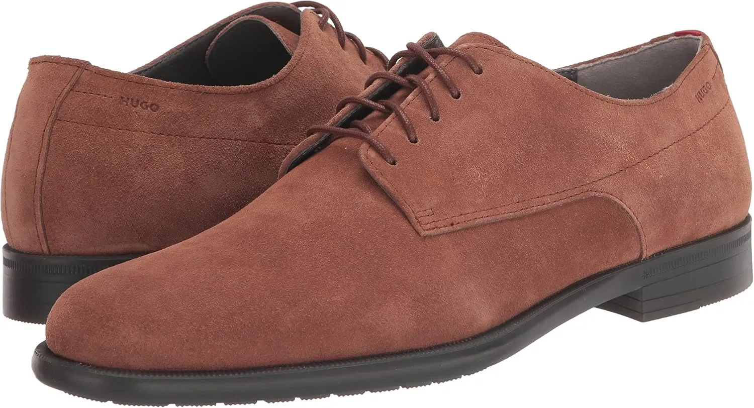 HUGO Men's Smooth Suede Lace Up Derby Dress Shoe Oxford