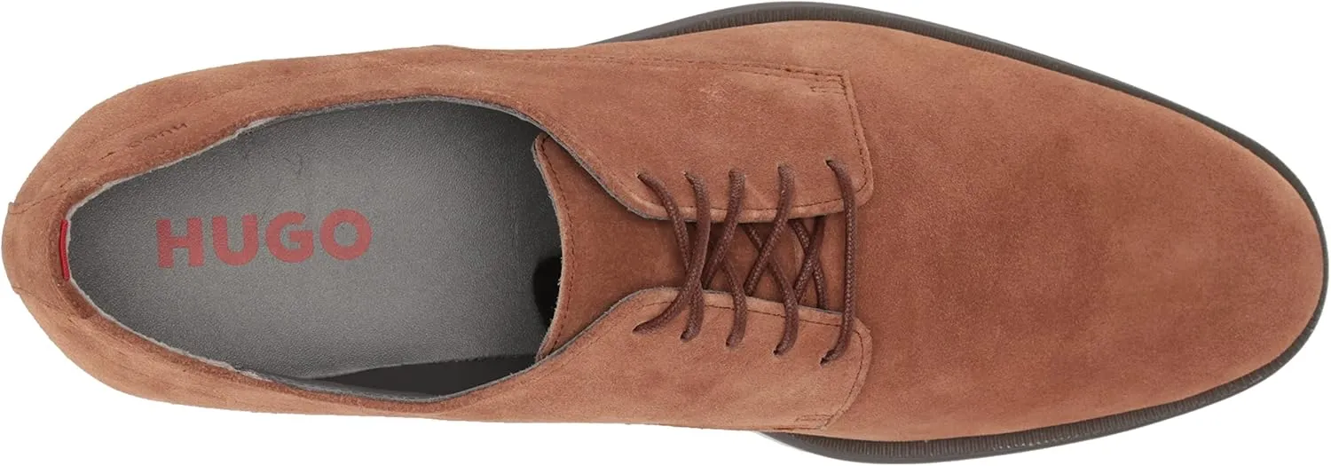 HUGO Men's Smooth Suede Lace Up Derby Dress Shoe Oxford