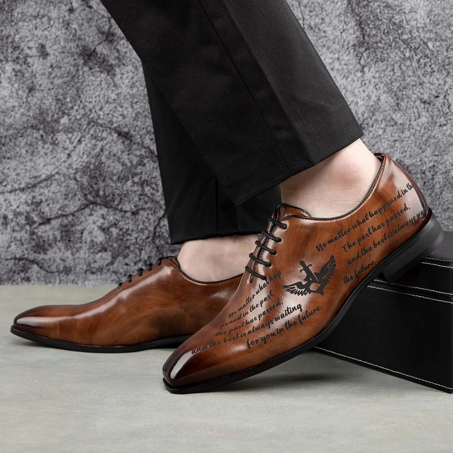 JITAI Mens Oxford Shoes Casual Dress Shoes for Men Lace Up Fashion Shoes