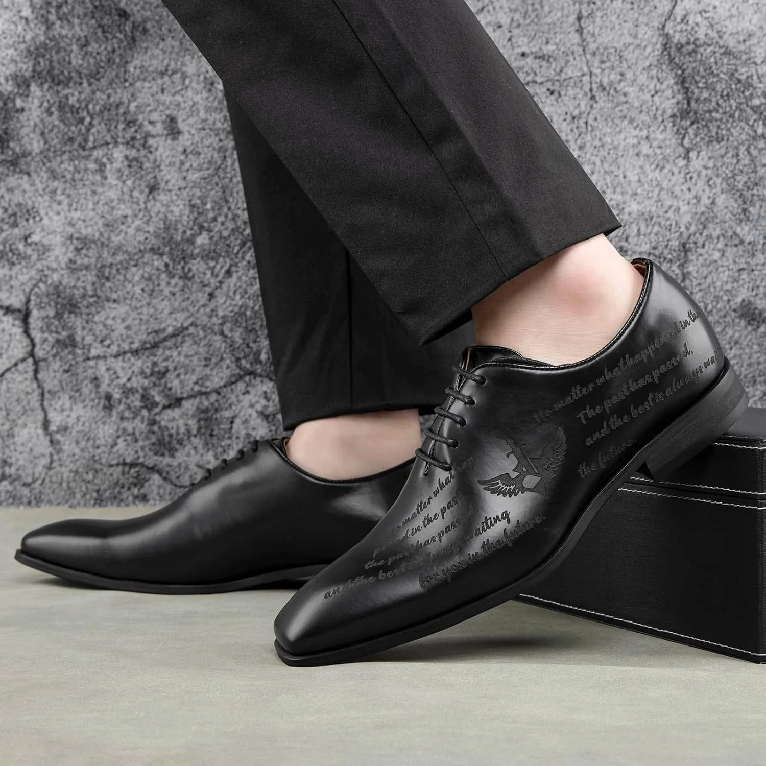 JITAI Mens Oxford Shoes Casual Dress Shoes for Men Lace Up Fashion Shoes