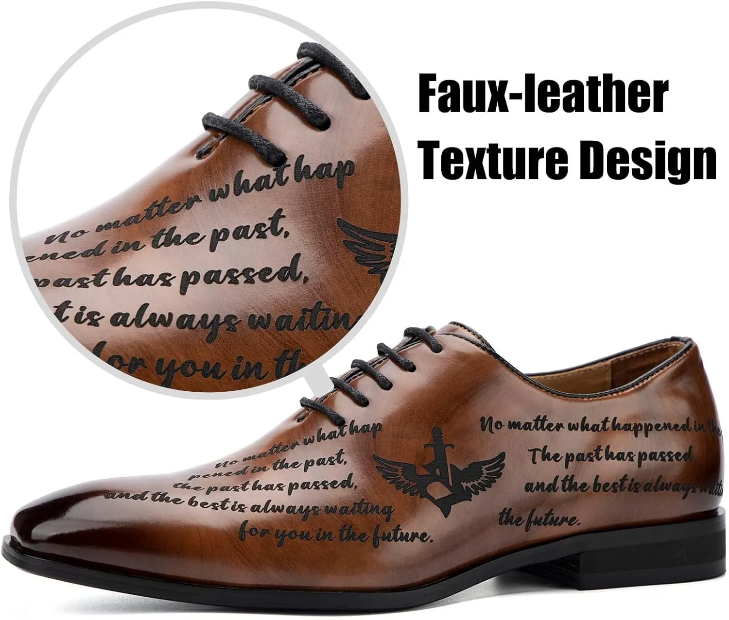 JITAI Mens Oxford Shoes Casual Dress Shoes for Men Lace Up Fashion Shoes