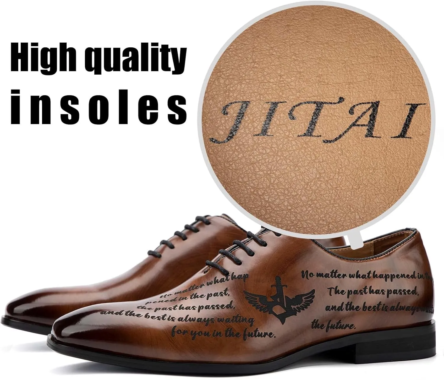 JITAI Mens Oxford Shoes Casual Dress Shoes for Men Lace Up Fashion Shoes