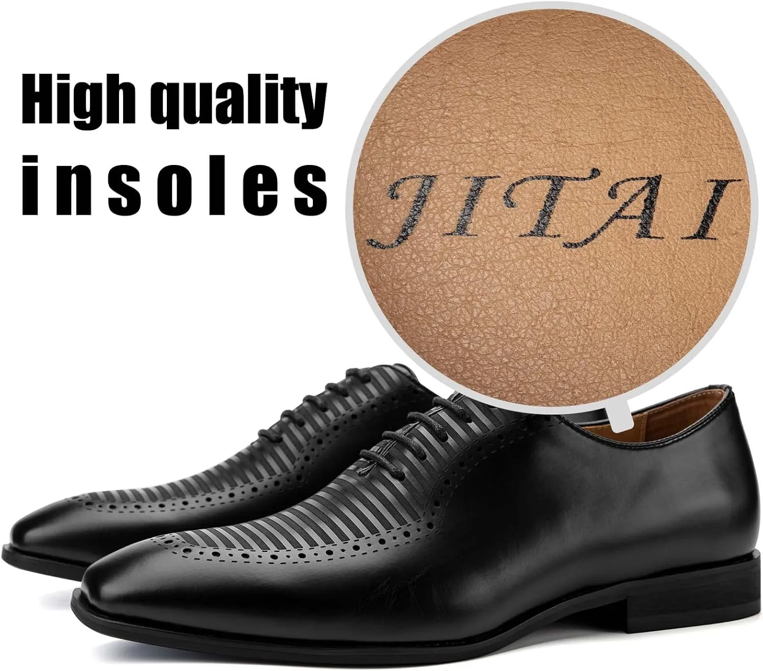 JITAI Mens Oxford Shoes Mens Casual Dress Shoes Lace Up Fashion Shoes Formal