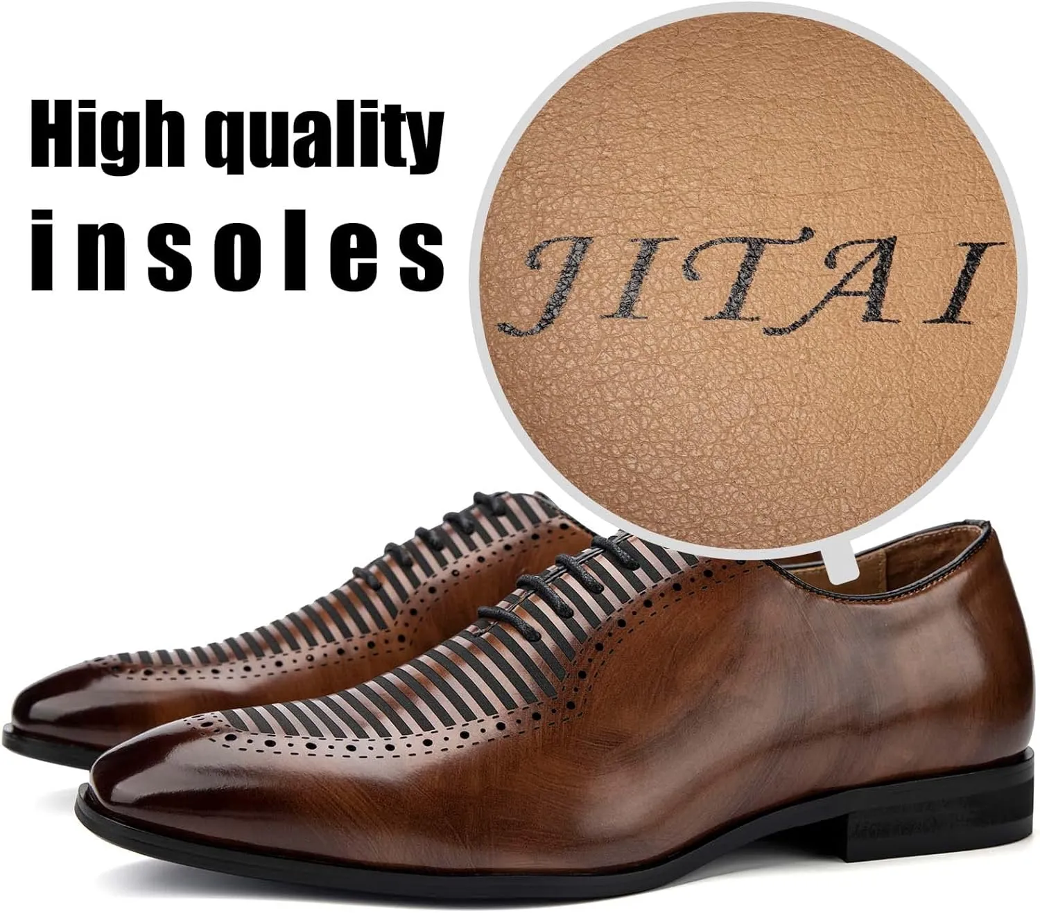 JITAI Mens Oxford Shoes Mens Casual Dress Shoes Lace Up Fashion Shoes Formal