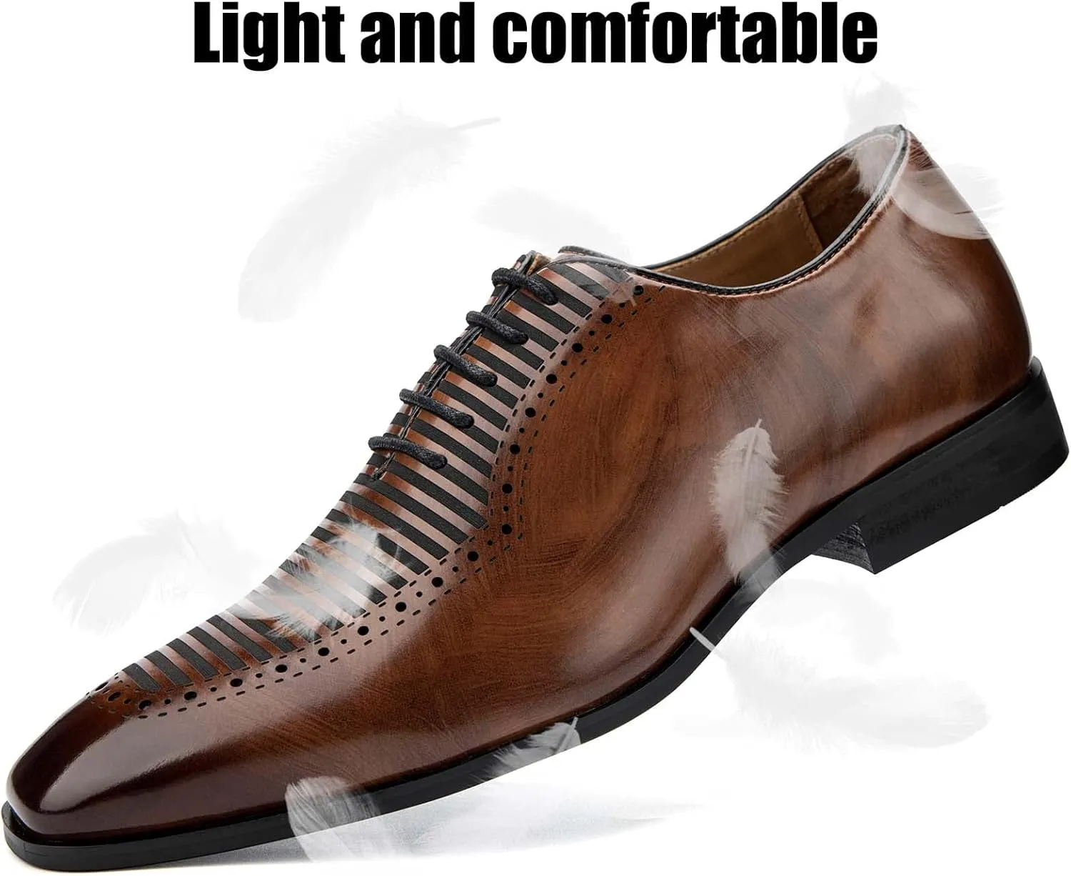 JITAI Mens Oxford Shoes Mens Casual Dress Shoes Lace Up Fashion Shoes Formal