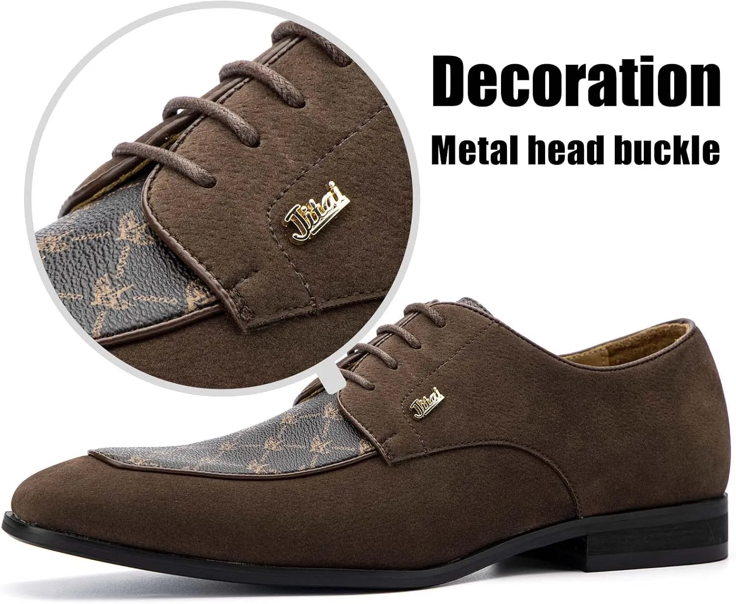 JITAI Mens Oxford Shoes Mens Casual Dress Shoes Lace Up Fashion Shoes