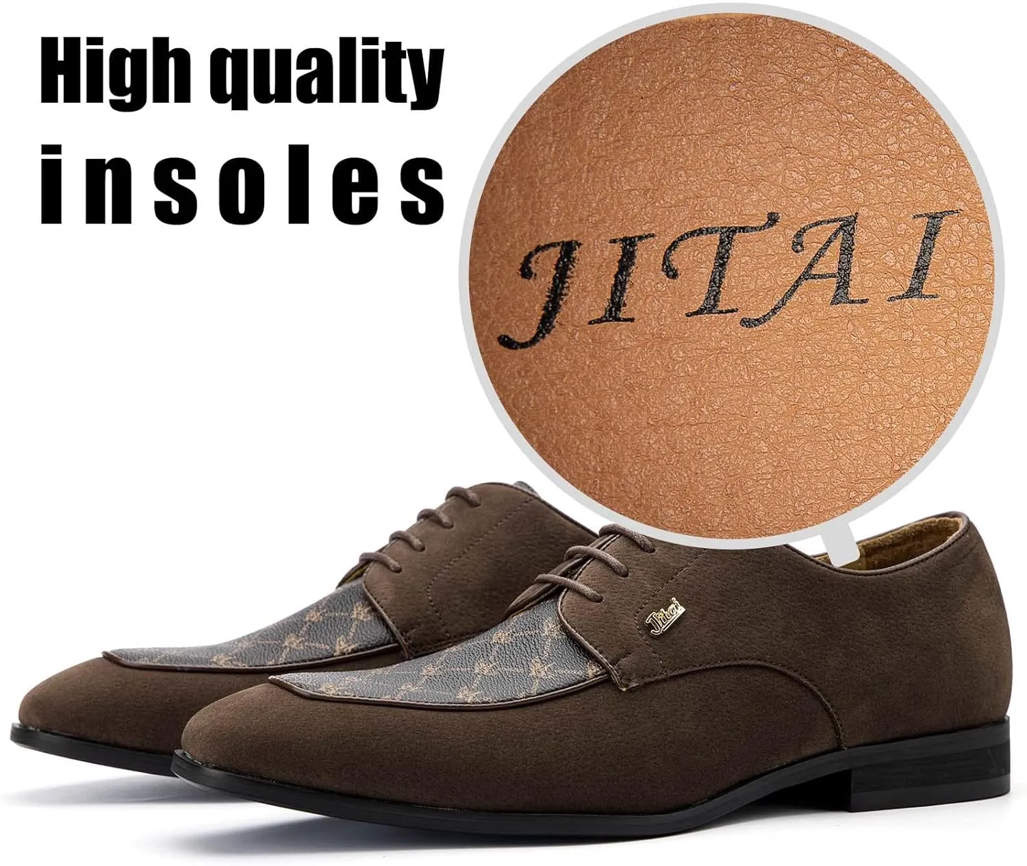 JITAI Mens Oxford Shoes Mens Casual Dress Shoes Lace Up Fashion Shoes