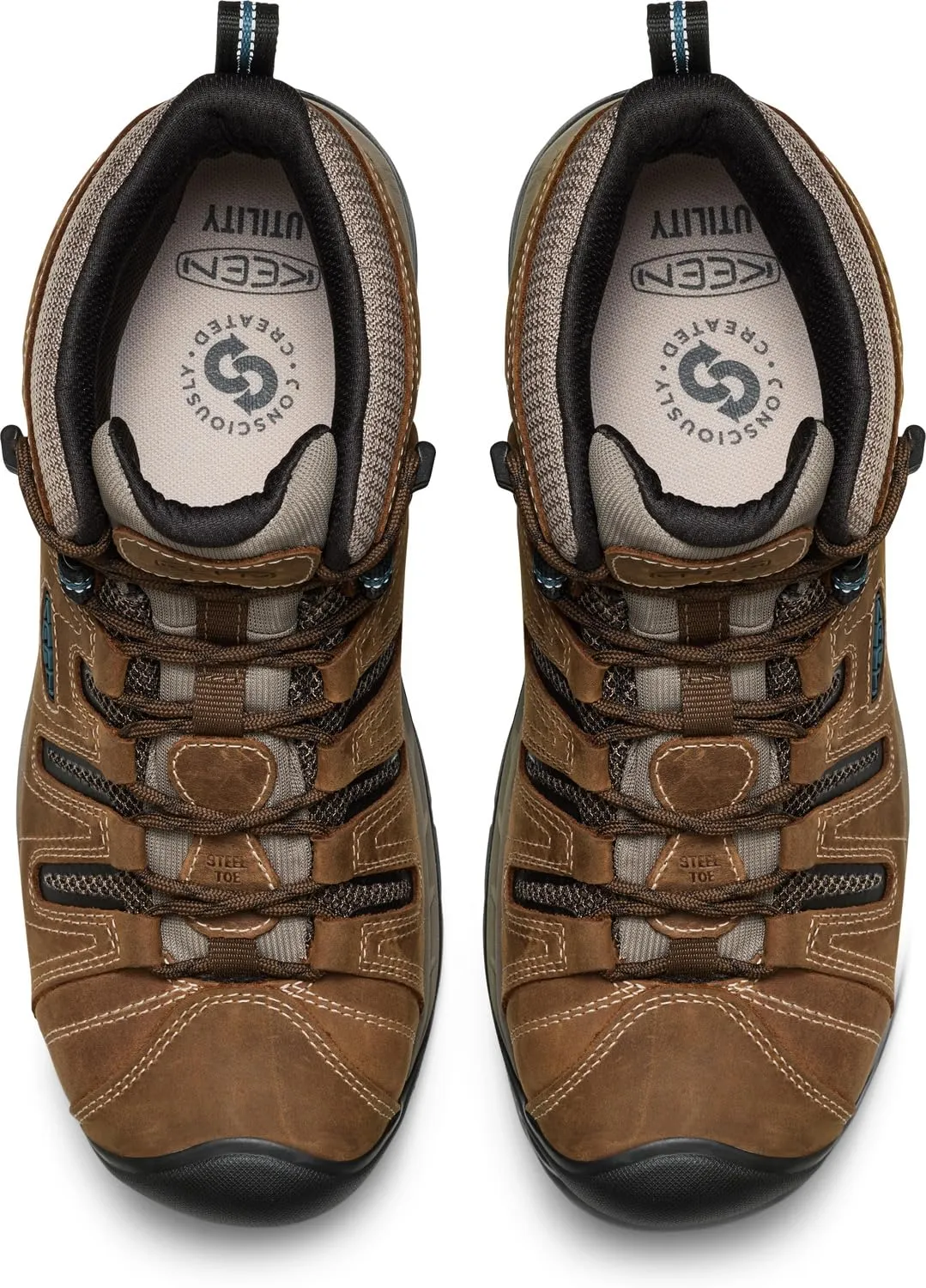 KEEN Utility Men's Flint 2 VersaTREAD Non Slip Mid Height Steel Toe Waterproof Work Boots, Cascade Brown, 14