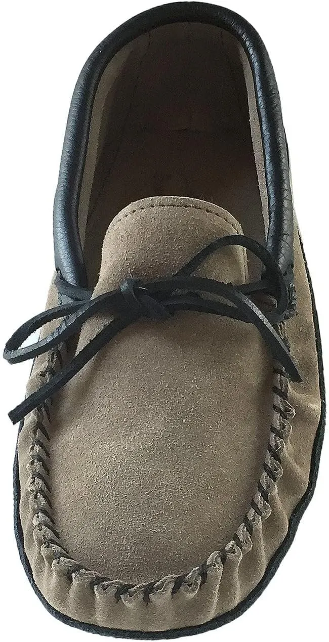 Laurentian Chief Men's Suede Moccasins with Moose Hide Trim