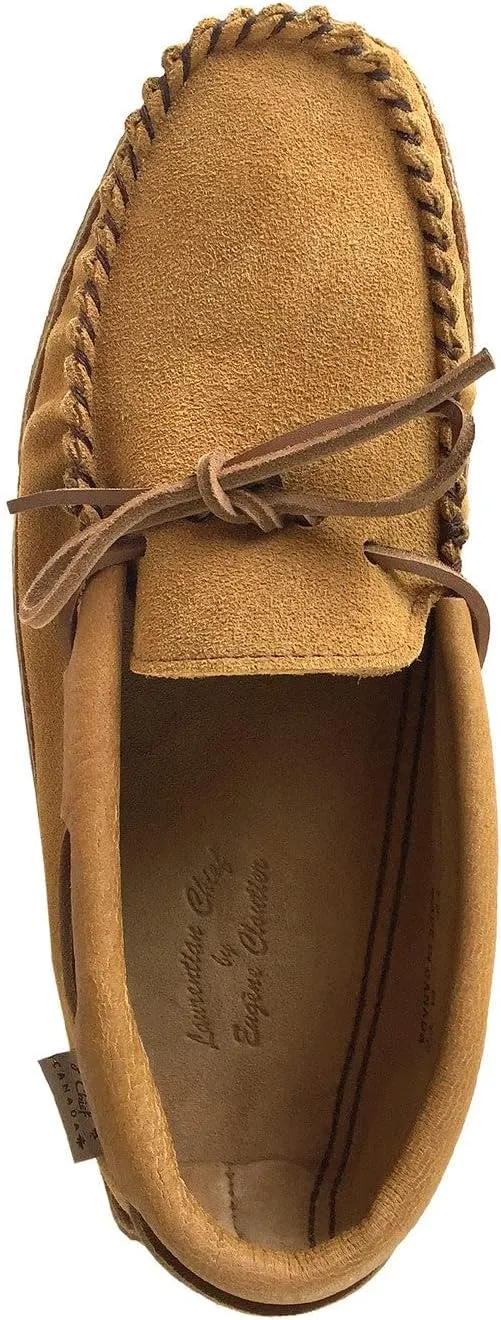 Laurentian Chief Men's Suede Moccasins with Moose Hide Trim