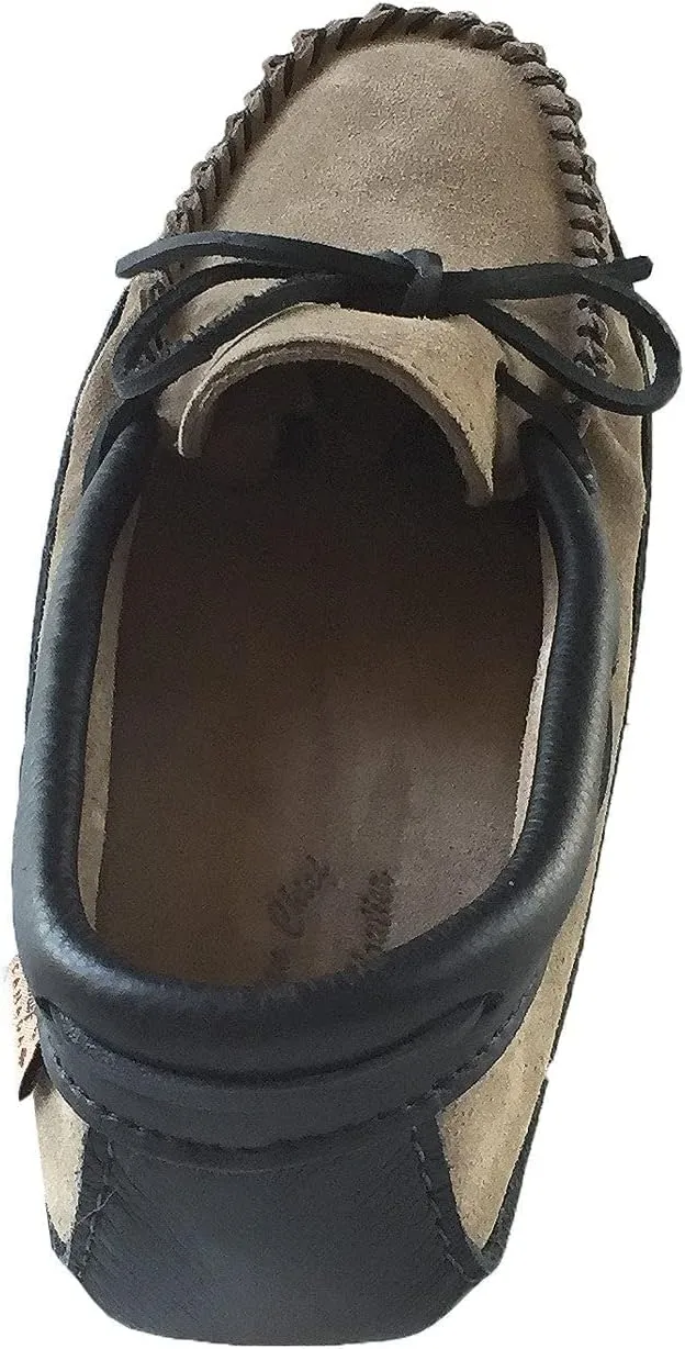 Laurentian Chief Men's Suede Moccasins with Moose Hide Trim