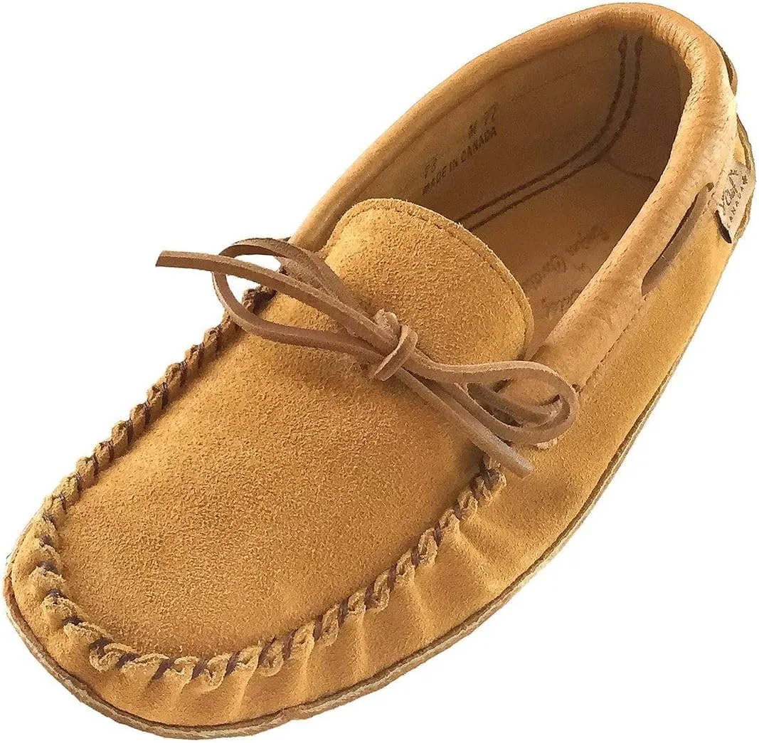 Laurentian Chief Men's Suede Moccasins with Moose Hide Trim