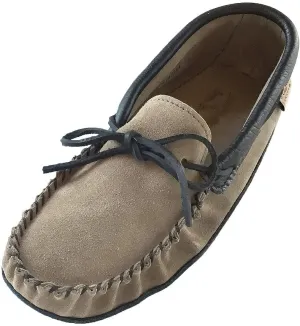 Laurentian Chief Men's Suede Moccasins with Moose Hide Trim