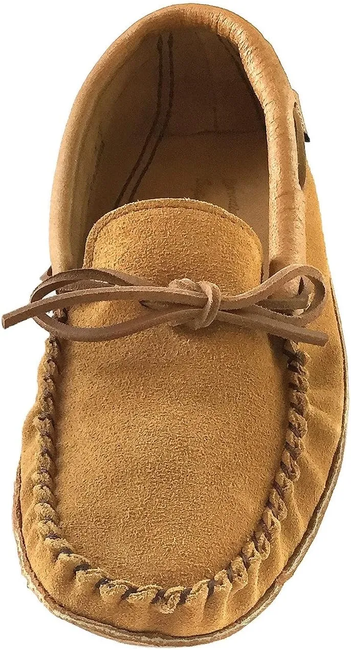 Laurentian Chief Men's Suede Moccasins with Moose Hide Trim
