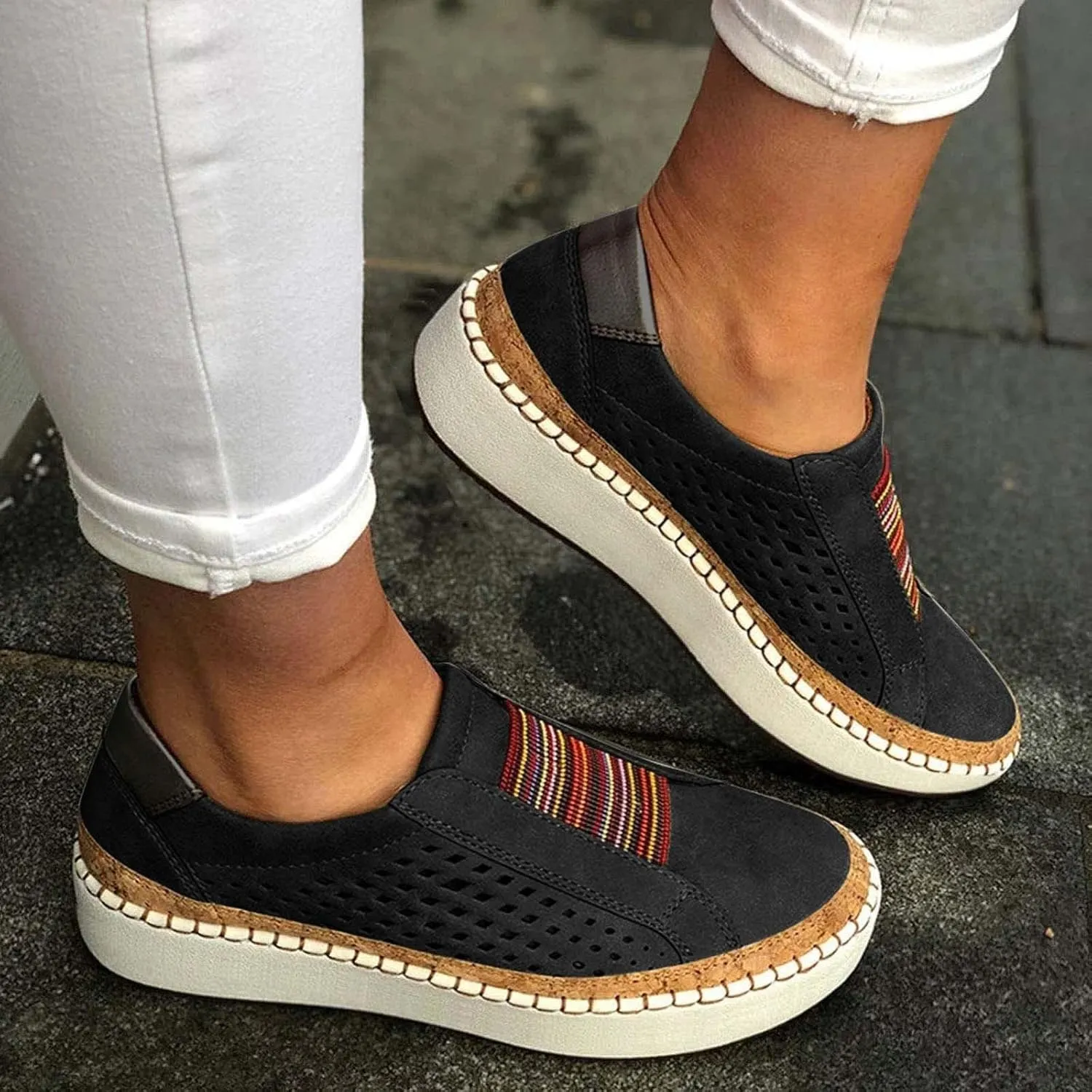 Lausiuoe Sneakers For Women Trendy 2024 Canvas Shoes Low Top Fashion Comfortable Classic Casual Soft Walking Flat Loafers