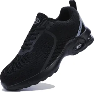 LIANGGO Steel Toe Shoes for Women Safety Work Sneakers Lightweight Comfortable Slip Resistant Shoes