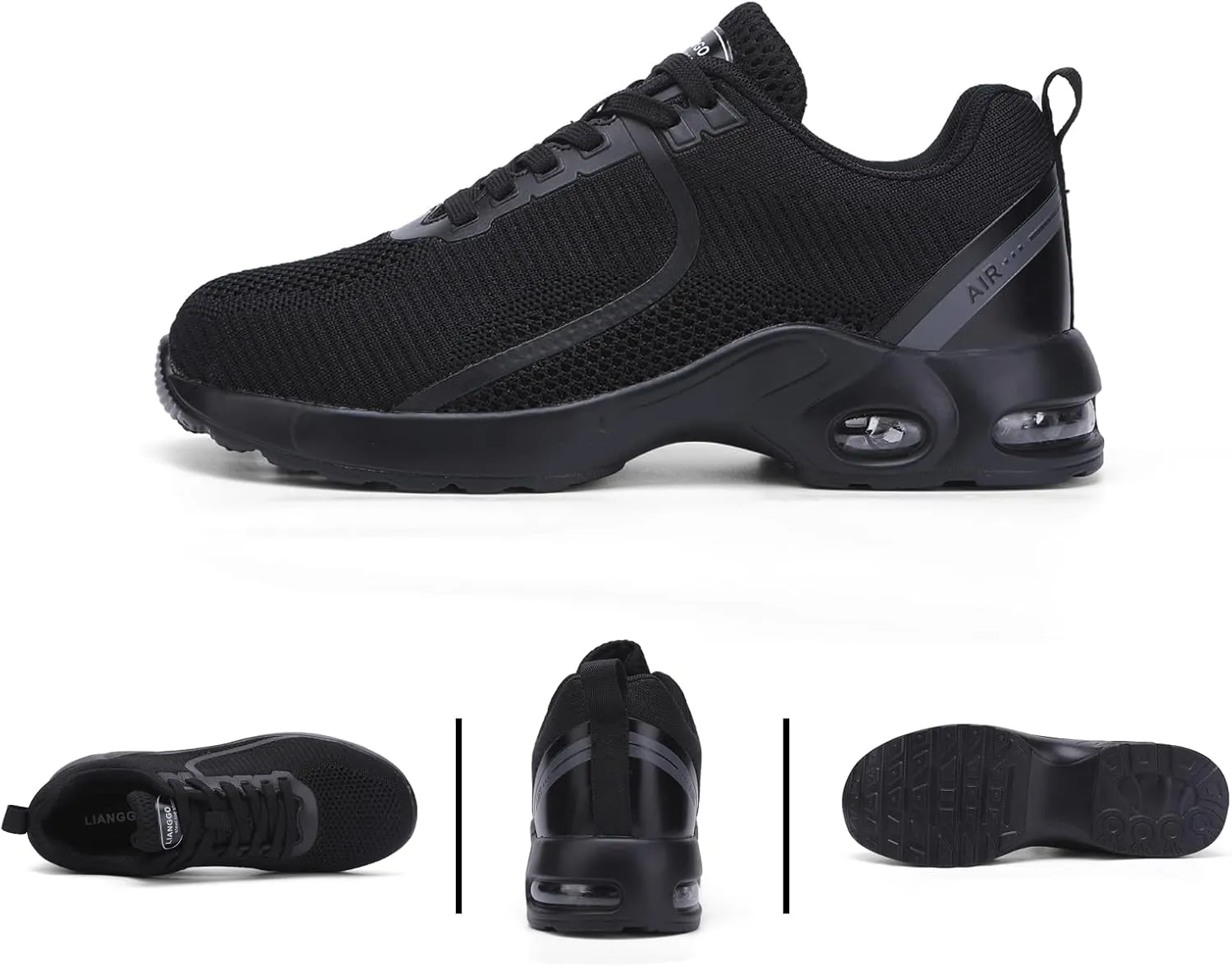 LIANGGO Steel Toe Shoes for Women Safety Work Sneakers Lightweight Comfortable Slip Resistant Shoes