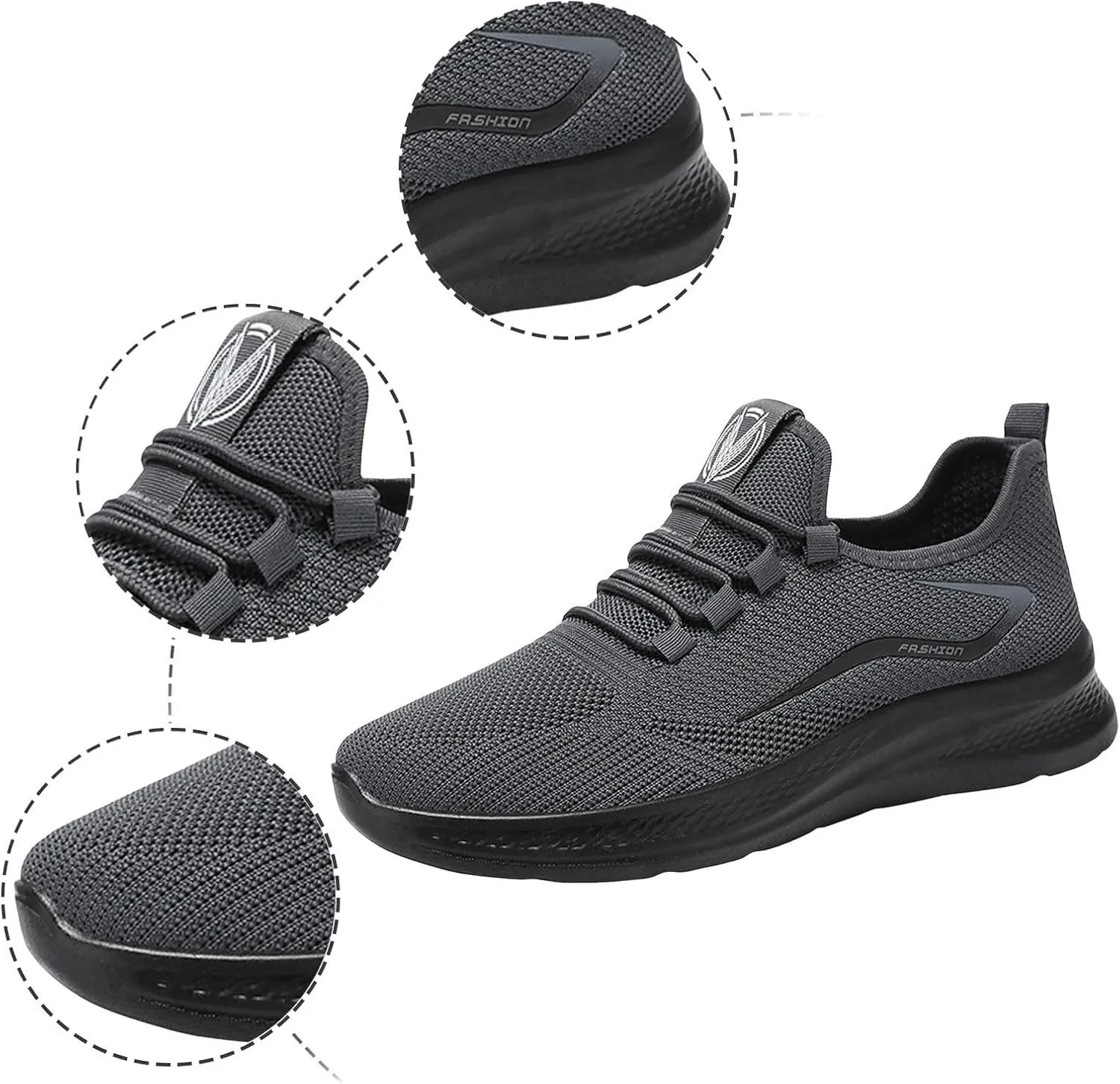 Lightweight Arch Support Sneakers for Men Lace Up Comfortable Light-Weight Shoe Arch Support Plantar Fasciitis