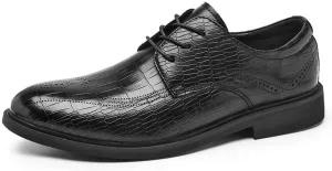 Men Casual Wedding Dress Shoes Men's Patent Leather Derby Shoes Fashion Classic Lace Up Low Oxfords Shoes(11)