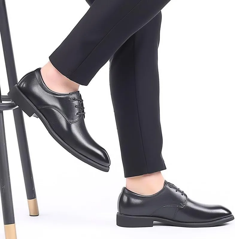 Men Lace Up Formal Dress Shoes Mens Retro Comfortable Business Oxford Shoes Walking Non-Slip Softsole Derby Shoes