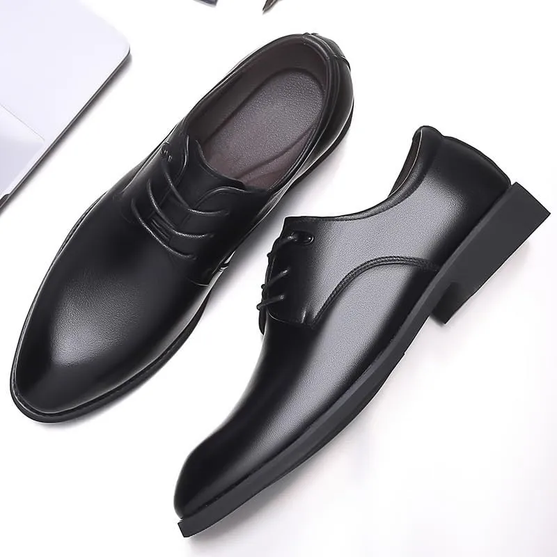 Men Lace Up Formal Dress Shoes Mens Retro Comfortable Business Oxford Shoes Walking Non-Slip Softsole Derby Shoes