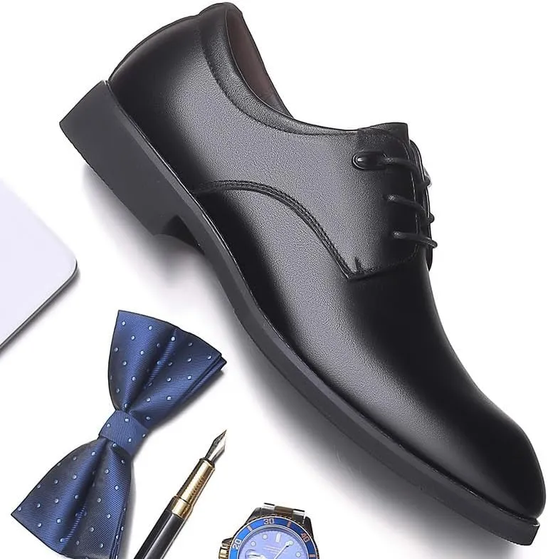 Men Lace Up Formal Dress Shoes Mens Retro Comfortable Business Oxford Shoes Walking Non-Slip Softsole Derby Shoes