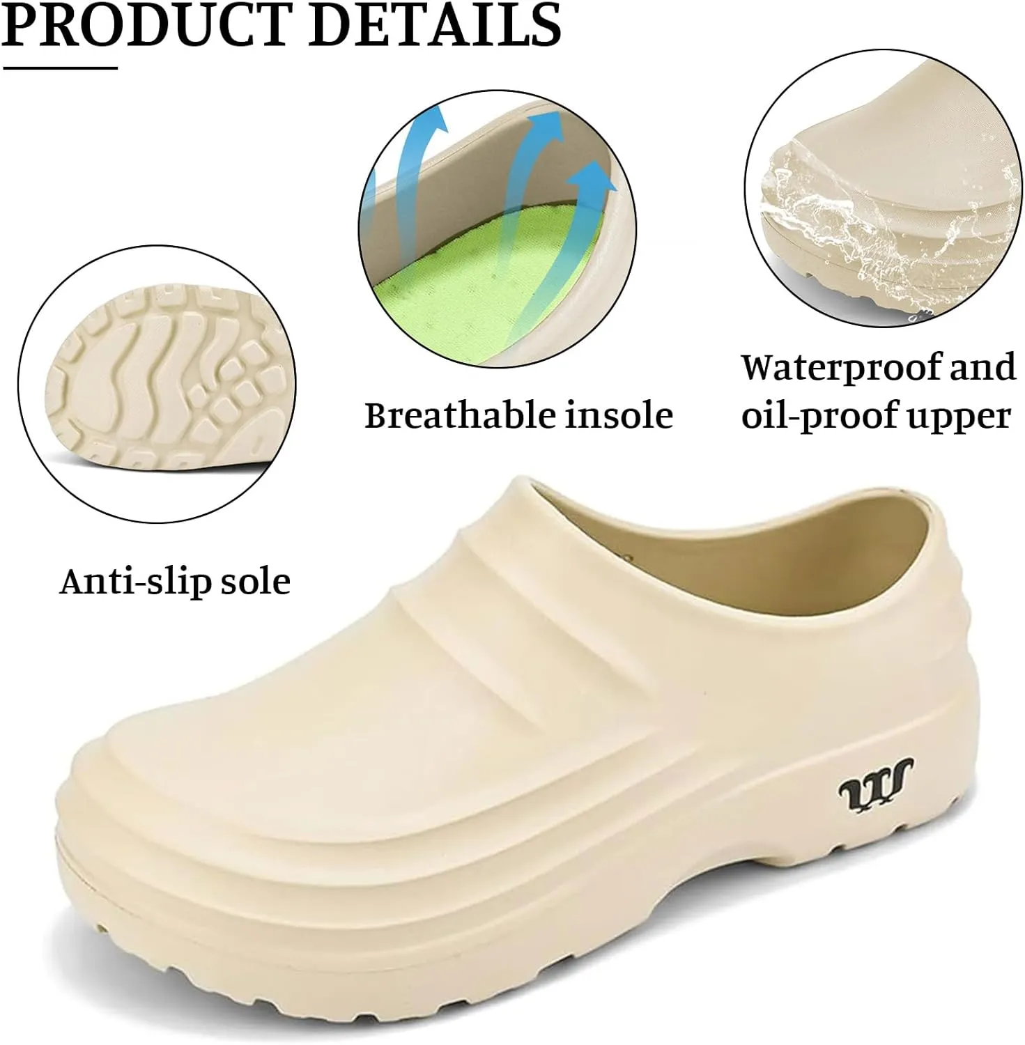 Men's and Women's Slip-Resistant Work Shoes Clogs Comfortable Nursing Nurse Shoes for Gardener Kitchen Office Seaside Indoor and Outdoor Slip Resistant, Lightweight Armadillo Clogs