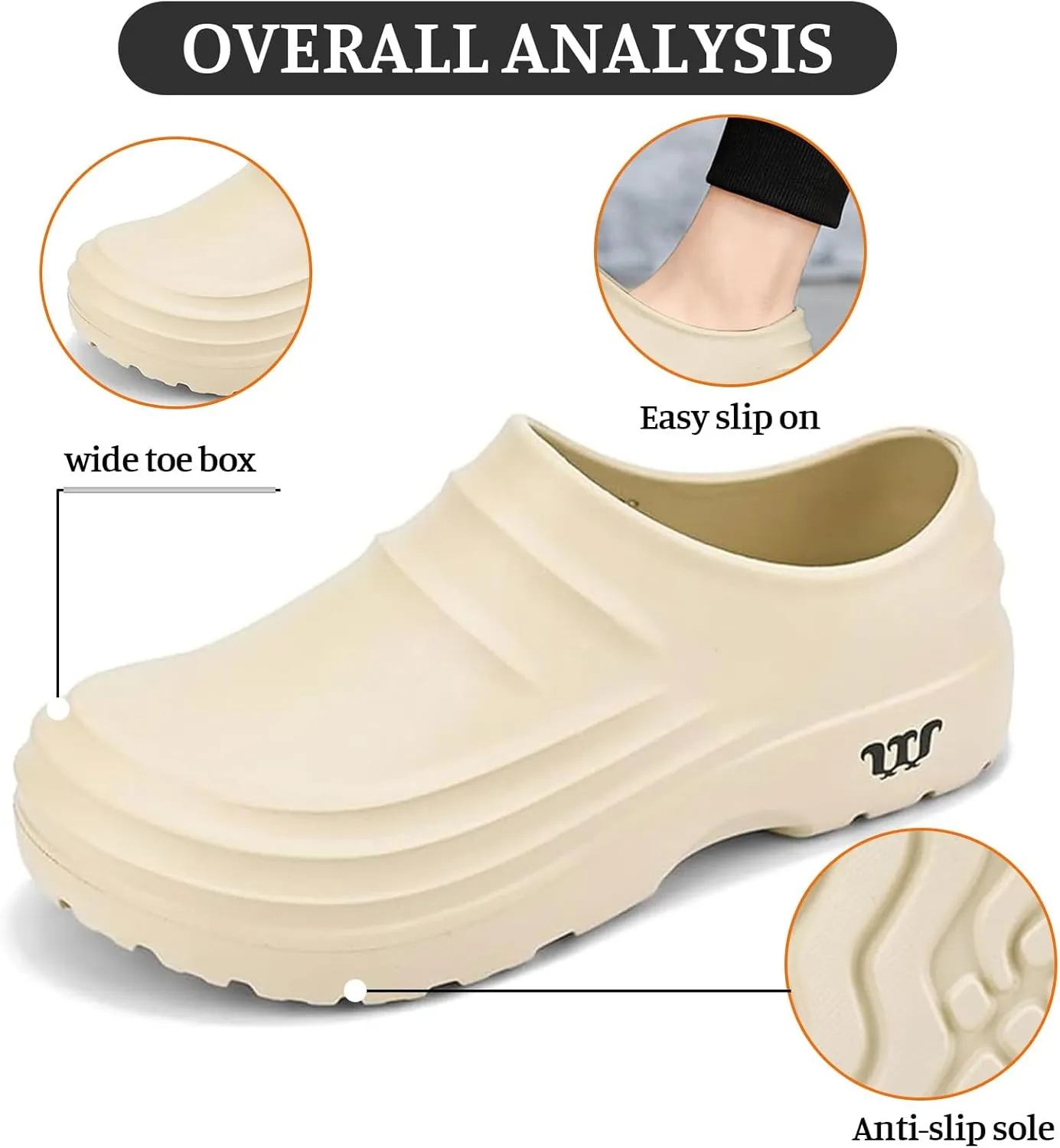 Men's and Women's Slip-Resistant Work Shoes Clogs Comfortable Nursing Nurse Shoes for Gardener Kitchen Office Seaside Indoor and Outdoor Slip Resistant, Lightweight Armadillo Clogs
