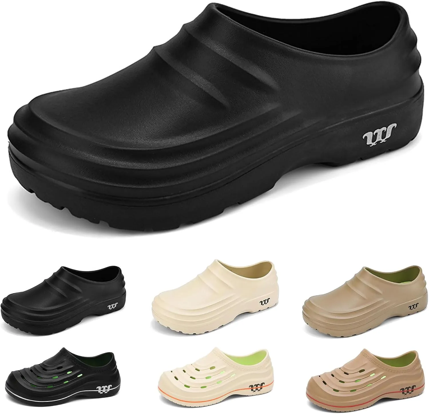 Men's and Women's Slip-Resistant Work Shoes Clogs Comfortable Nursing Nurse Shoes for Gardener Kitchen Office Seaside Indoor and Outdoor Slip Resistant, Lightweight Armadillo Clogs