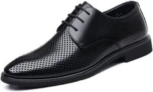 Men's Breathable Business Dress Shoes Men Casual Wedding Faux Patent Derby Shoe Mens Lace-up Leather Oxford