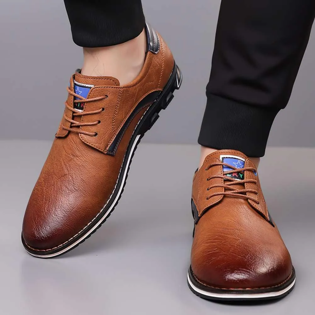 Men's Business Office Oxford Shoes Plus Size Leather Fashion Dress Sneakers Comfort Walking Driving Shoes