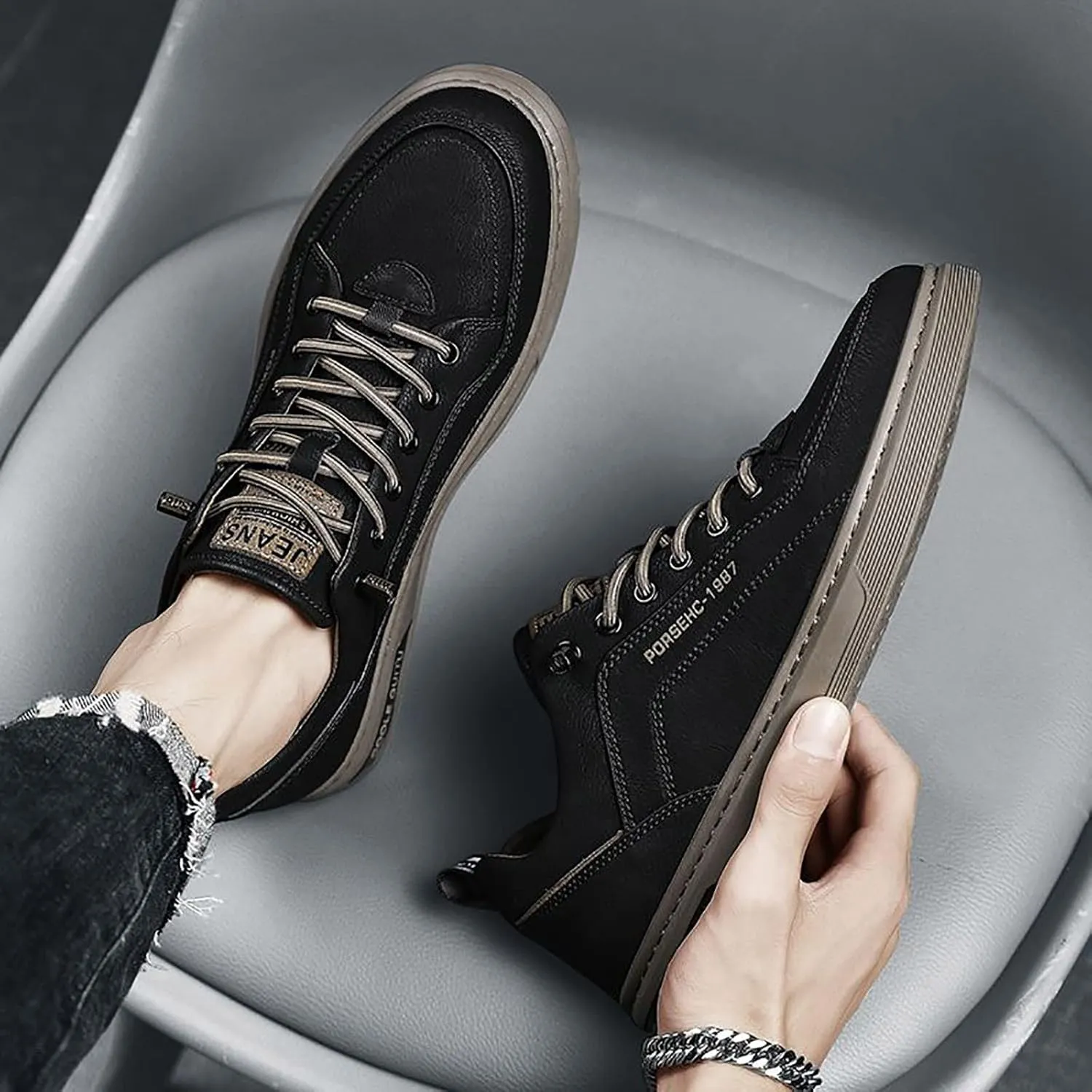 Men's Casual Dress Sneakers Sneakers Fashion Custom Low Top Leather Board Shoes Men Skateboard Casual Shoes