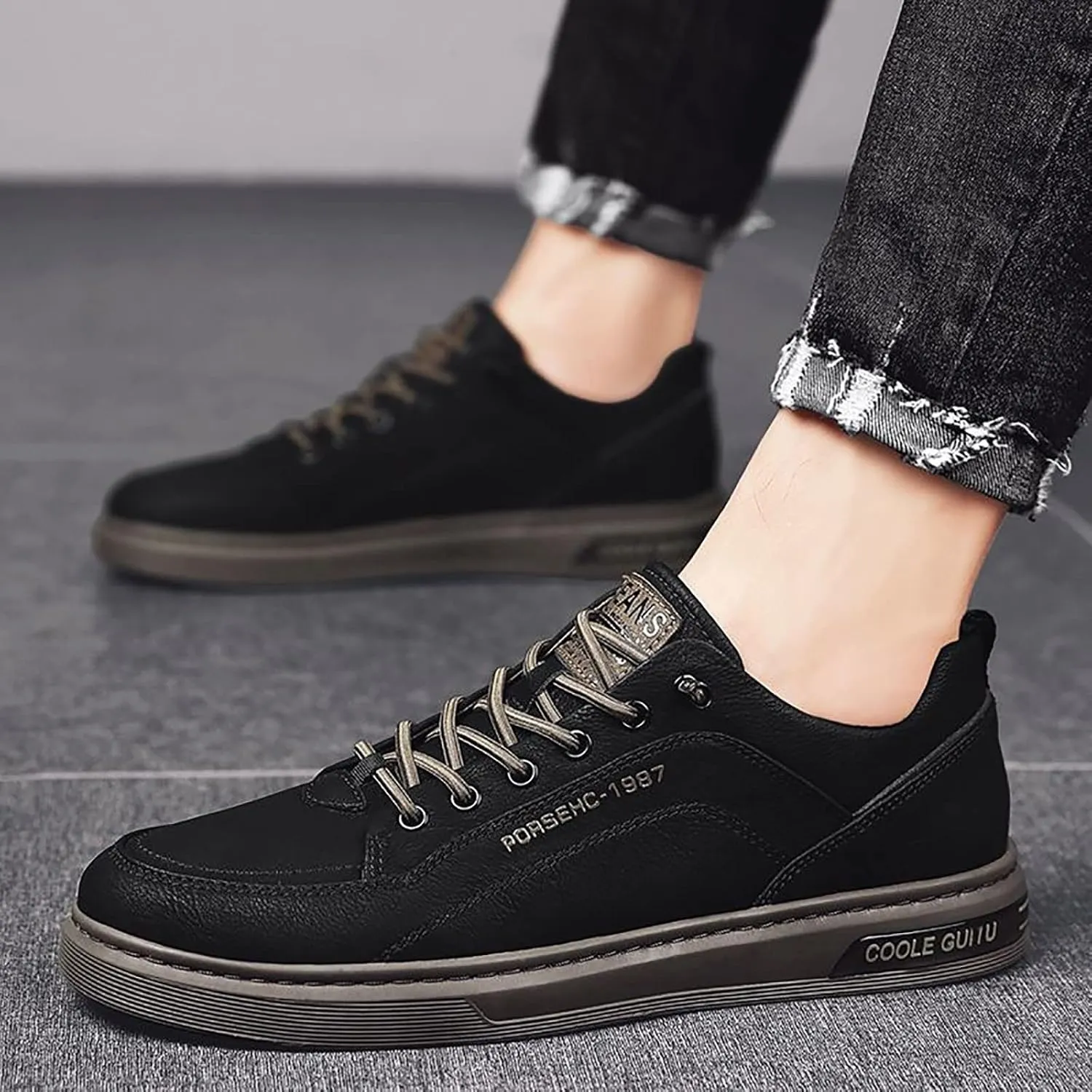 Men's Casual Dress Sneakers Sneakers Fashion Custom Low Top Leather Board Shoes Men Skateboard Casual Shoes