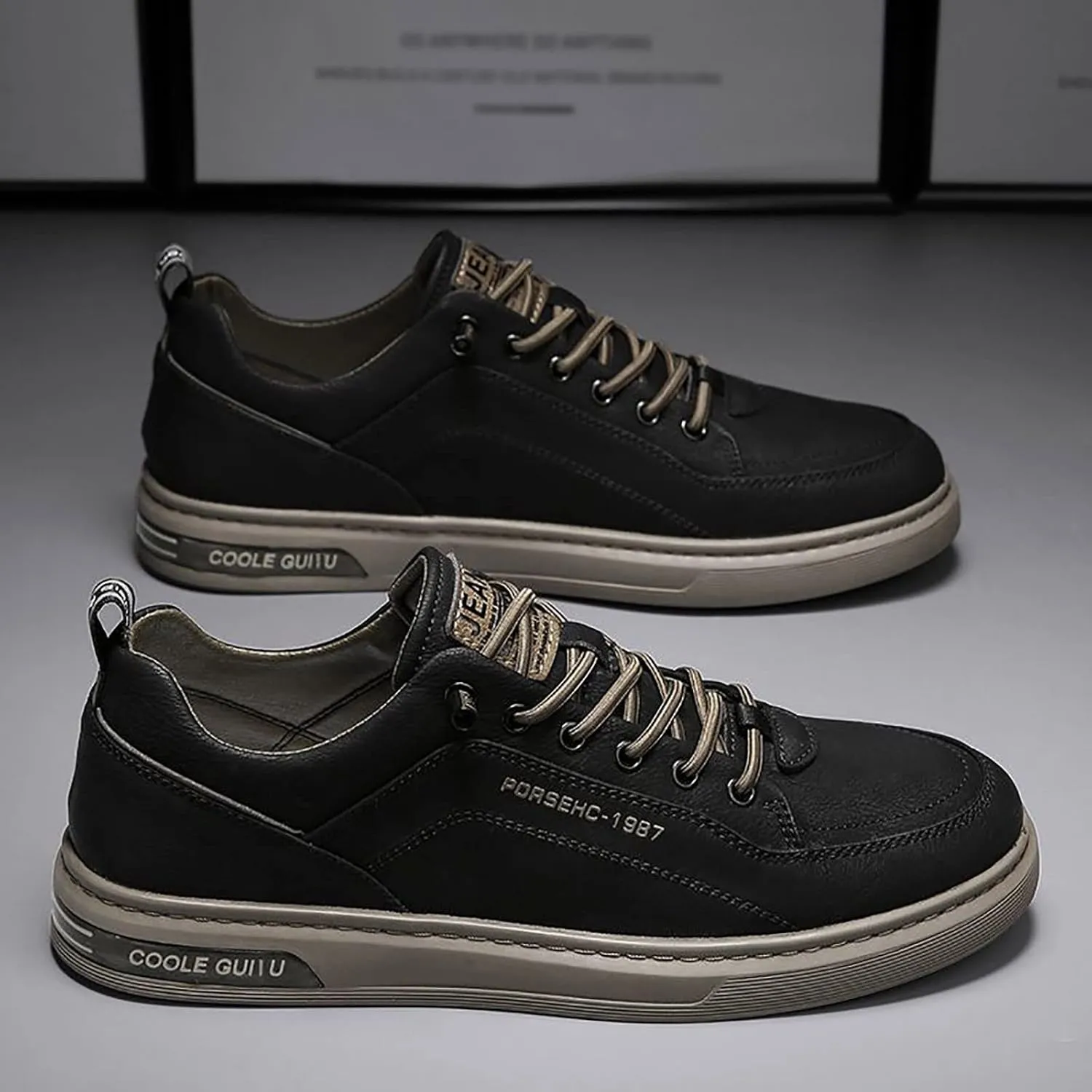 Men's Casual Dress Sneakers Sneakers Fashion Custom Low Top Leather Board Shoes Men Skateboard Casual Shoes