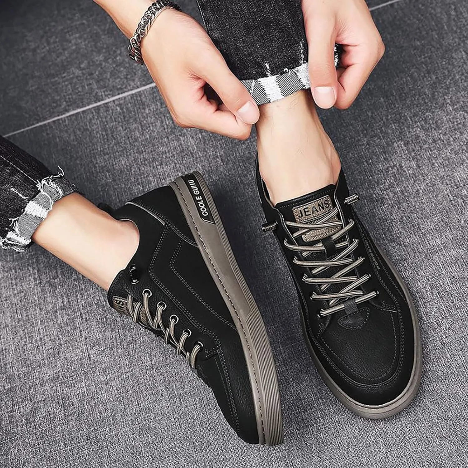 Men's Casual Dress Sneakers Sneakers Fashion Custom Low Top Leather Board Shoes Men Skateboard Casual Shoes