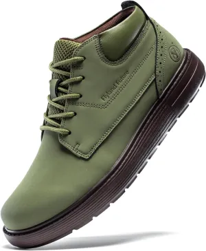 Men's Chukka Boots Casual Fashion Sneakers Lace Up Leather Ankle Boots Slip On Lightweight Walking Driving Shoes