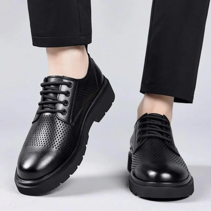 Men's Classic Lace-up Formal Oxfords Fashion Comfortable Breathable Summer Shoes for Men