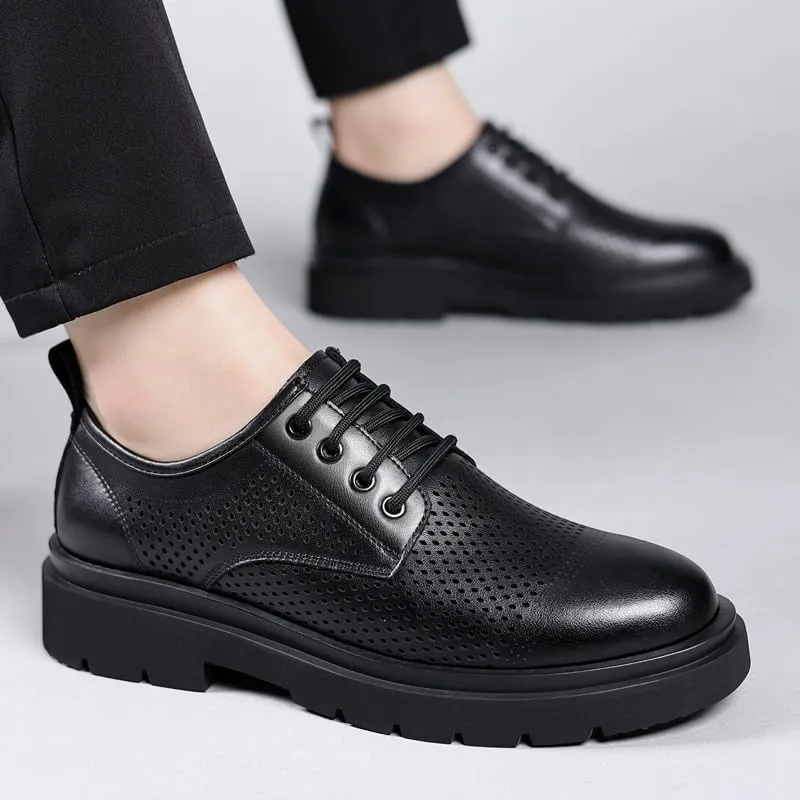 Men's Classic Lace-up Formal Oxfords Fashion Comfortable Breathable Summer Shoes for Men