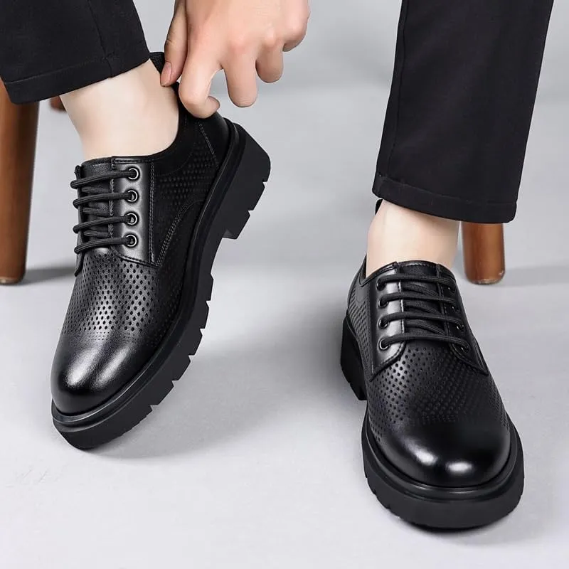 Men's Classic Lace-up Formal Oxfords Fashion Comfortable Breathable Summer Shoes for Men