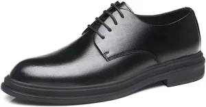 Men's Comfort Dress Shoes Mens Fashion Classic Pointed Toe Low Leather Oxford Shoes Non-Slip Softsole Lace Up Walking Derby Shoes for Men(7)