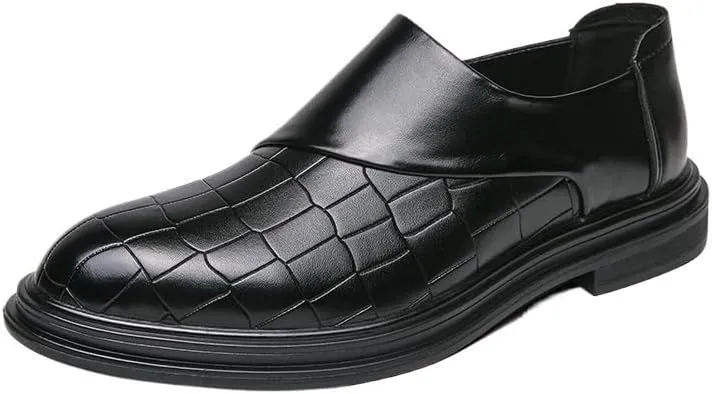 Men's Crocodile Pattern Casual Loafers Slip On Leather Shoes Lightweight Driving Shoes Moccasins Classic Loafer Flats Boat Shoes Outdoor Walking Shoes