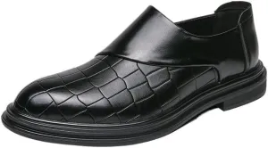 Men's Crocodile Pattern Casual Loafers Slip On Leather Shoes Lightweight Driving Shoes Moccasins Classic Loafer Flats Boat Shoes Outdoor Walking Shoes