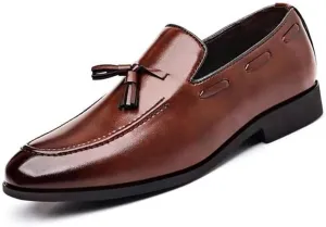 Men's Dress Loafers Oxfords Shoes Comfy Moccasin Slip-On Driving Flats Formal Business Shoes with Tassels