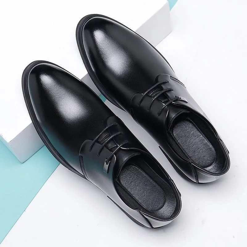 Men's Dress Shoes Men Breathable Leather Wingtip Brogue Oxfords Shoes Comfortable Formal Dress Sneaker Lace Up Derby Shoes