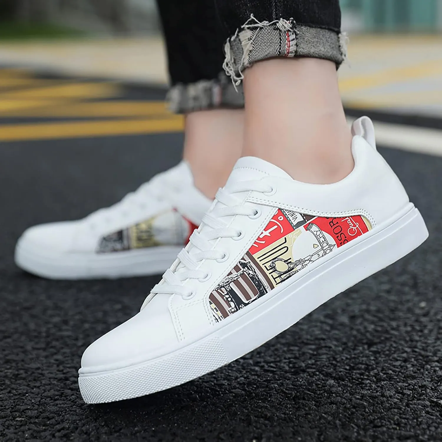 Men's Fashion Sneakers Men Retro All Casual Shoes Small White Shoes Trendy Skate Shoe