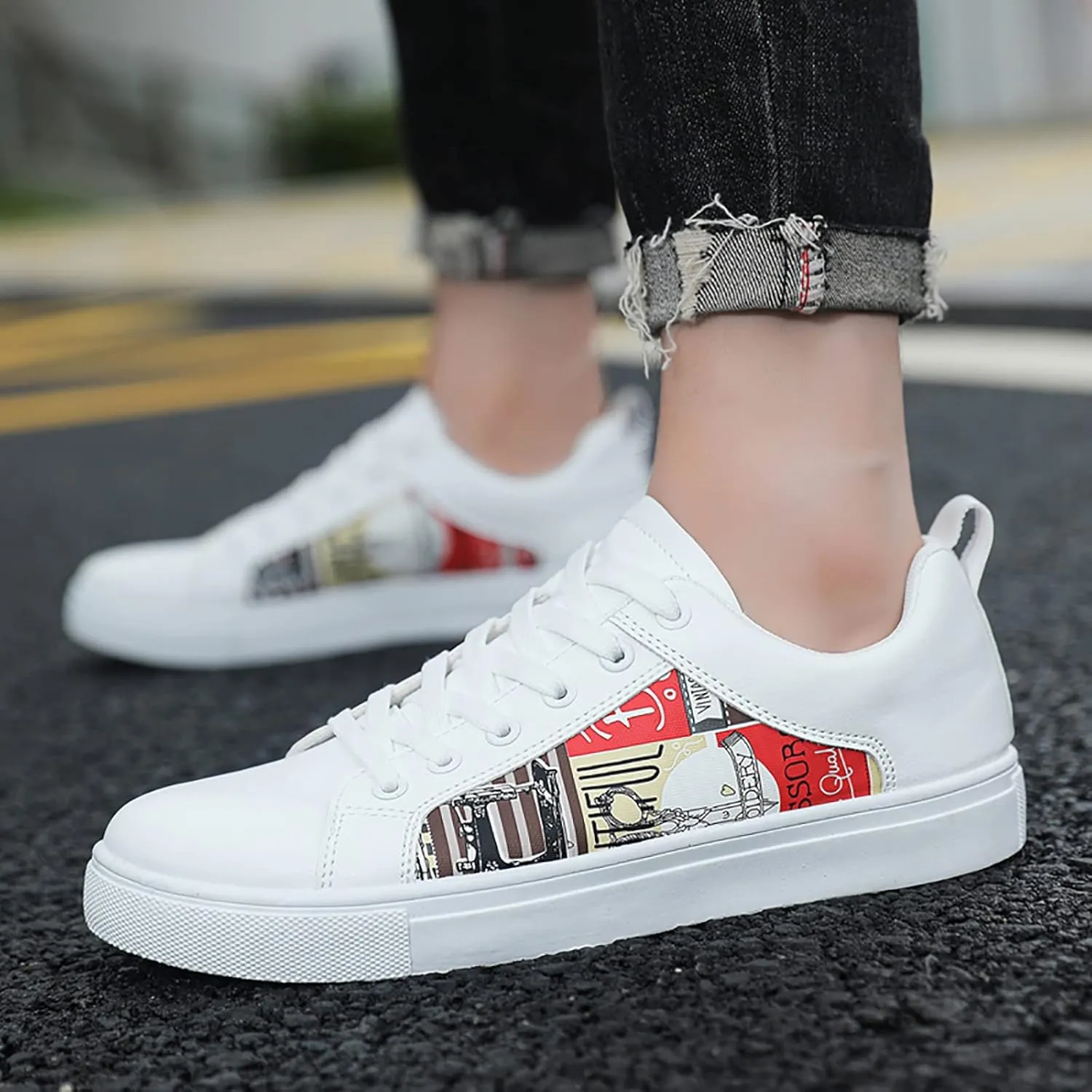 Men's Fashion Sneakers Men Retro All Casual Shoes Small White Shoes Trendy Skate Shoe