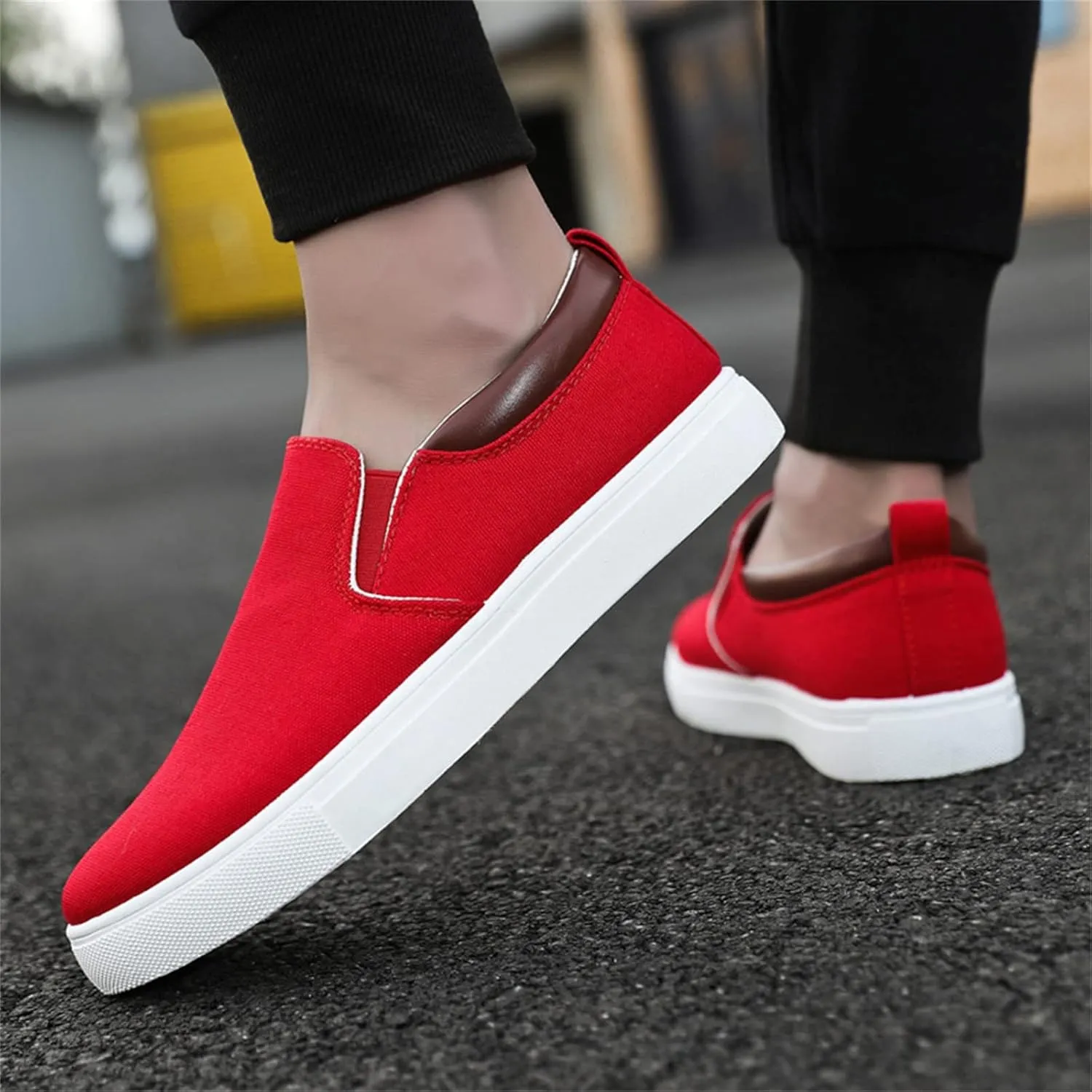Mens Fashion Solid Color Canvas Flat Bottom Comfortable Running Casual Shoes Casual Chukka Boot Shoes