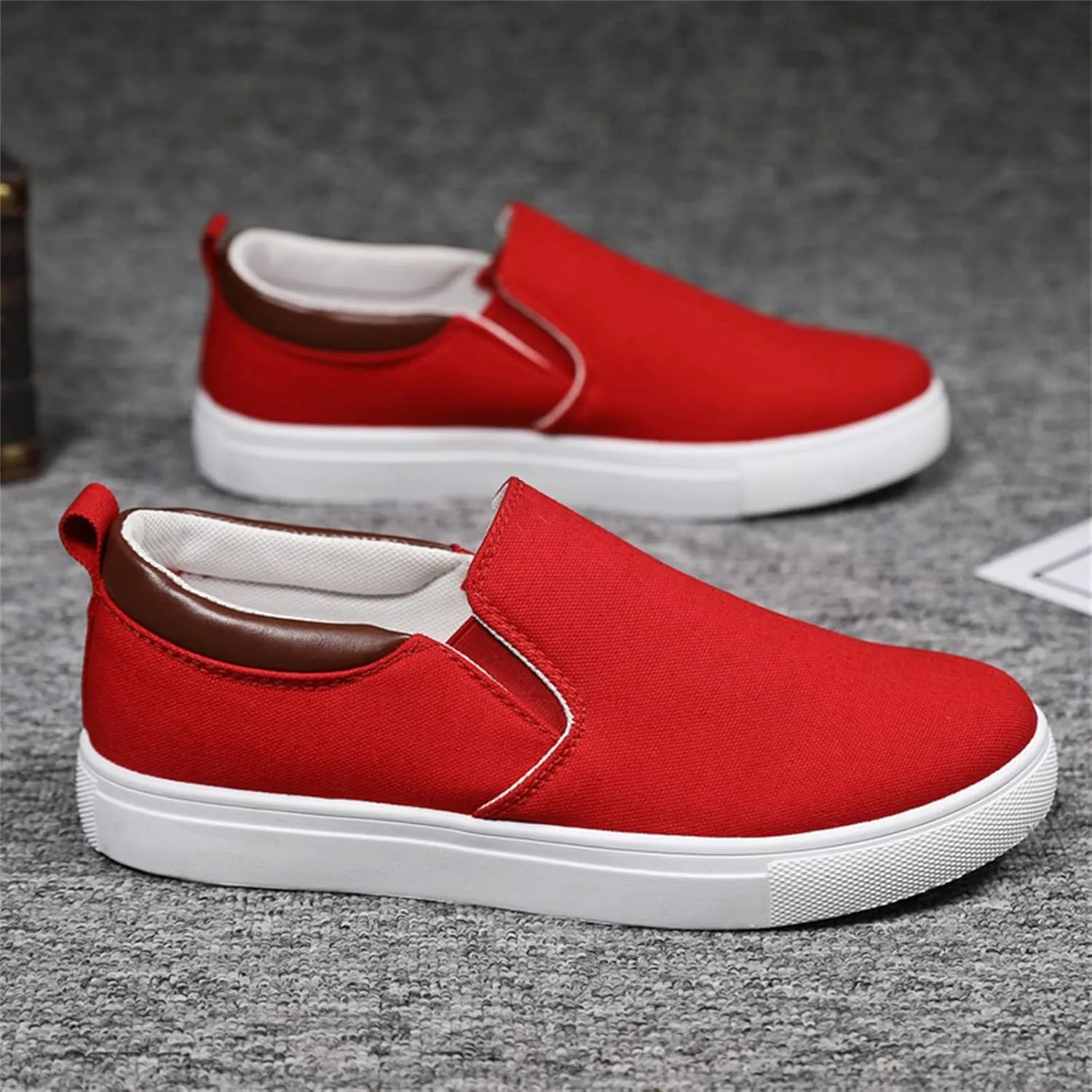 Mens Fashion Solid Color Canvas Flat Bottom Comfortable Running Casual Shoes Casual Chukka Boot Shoes