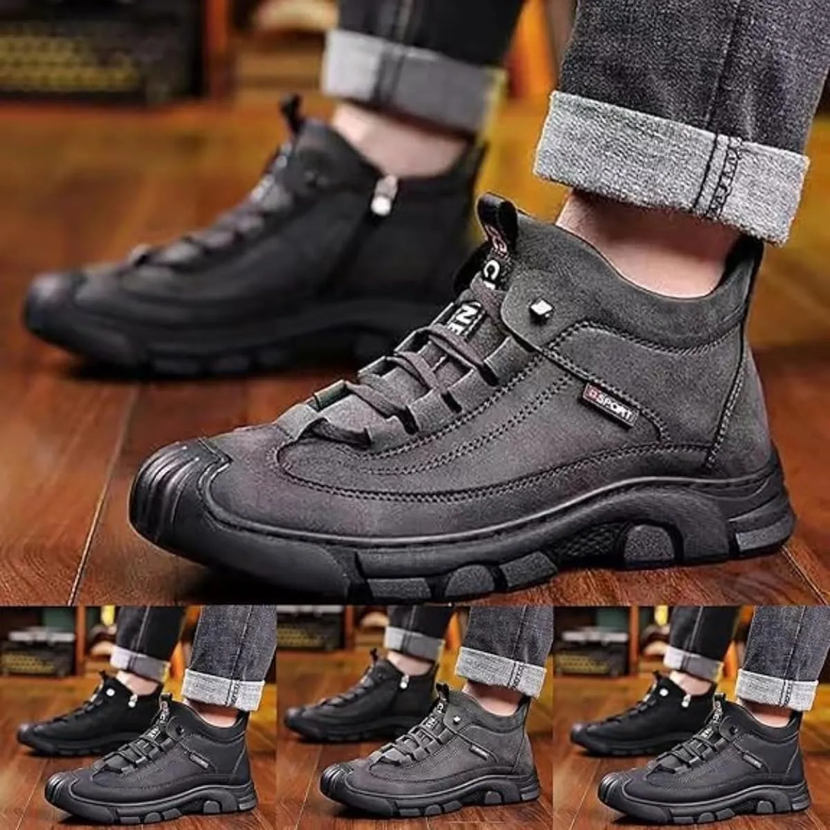 Men's Fleece Warm Boots, Men's Waterproof Work Boots, Warm Furry Lined Winter Hiking Boot Non-slip Outdoor Snow Boots