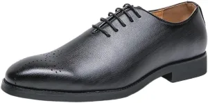 Men’s Formal Business Dress Shoes Leather Oxford Classic Wedding Comfortable Non-Slip Pointed Toe Walking Shoes Lace Up Shoes for Men